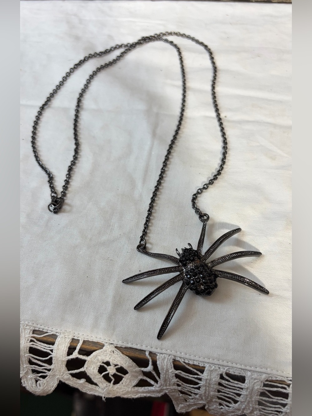 Black Spider necklace Halloween Goth